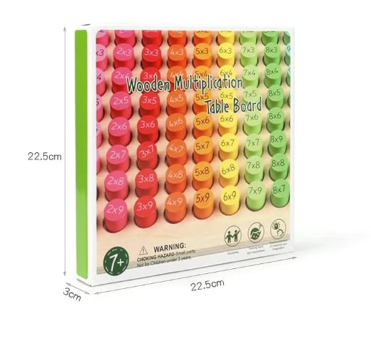 Wooden Times Tables Games, Multiplication Tables for Kids Educational Games, Math Manipulative Set Age Three Plus, Montessori Counting Toy for Boys Girls (A)