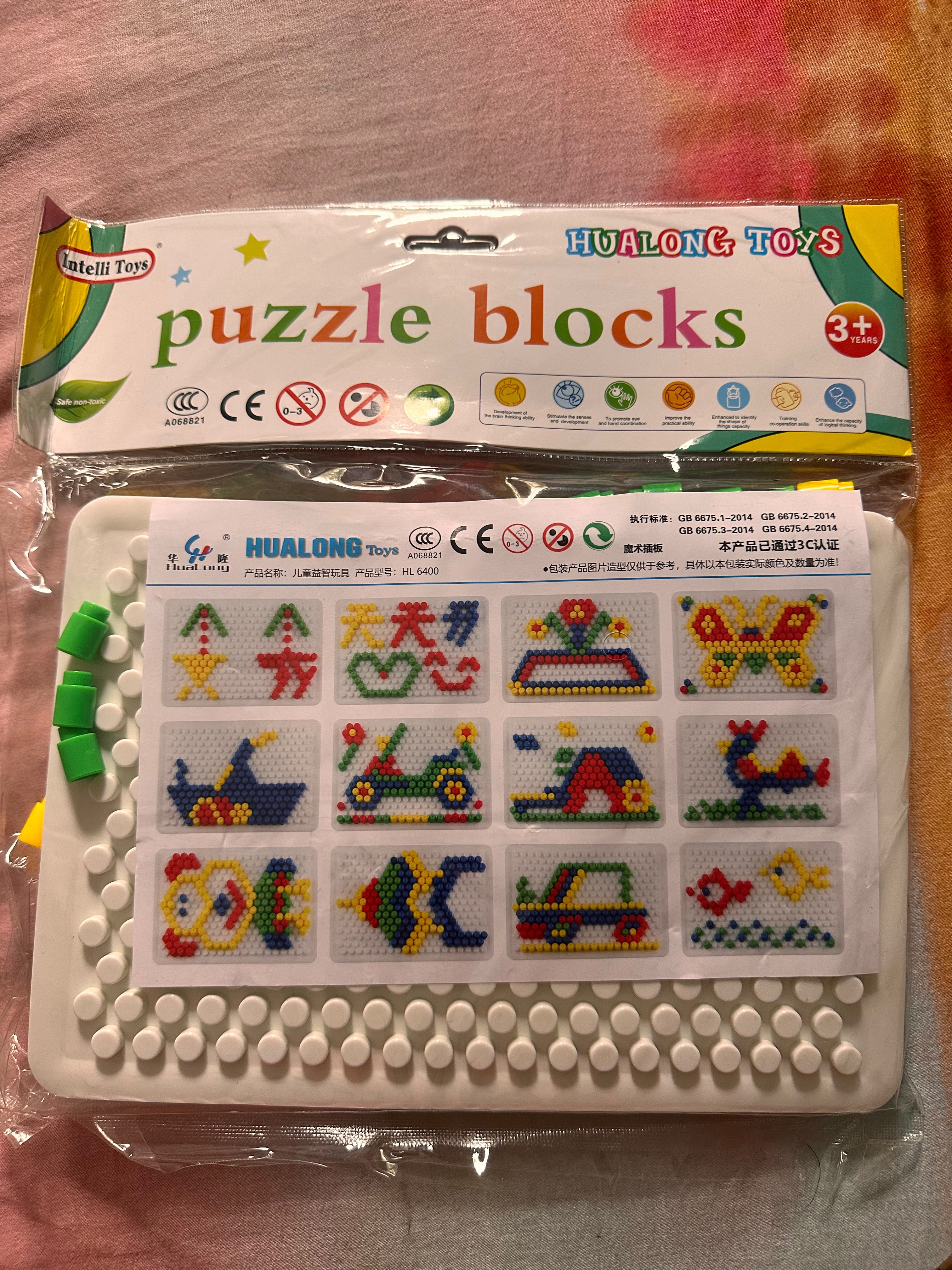 Mushroom Nail Pegboard Mosaic Puzzle Blocks Set - Creative Educational STEM Toy